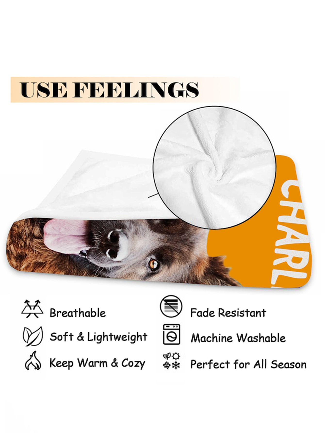 Custom Dog Photo Blanket: Personalized Pet Memorial Gift